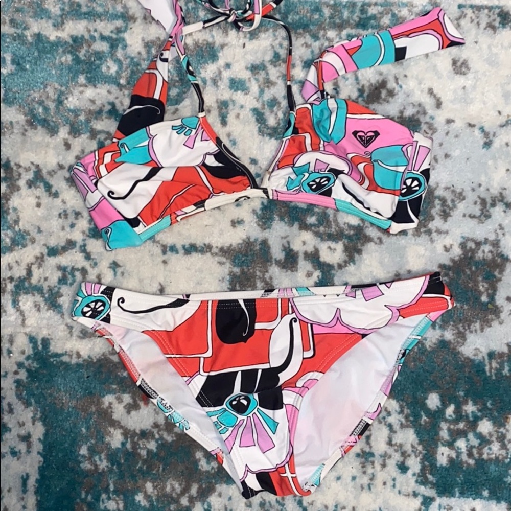 ROXY bikini floral red print